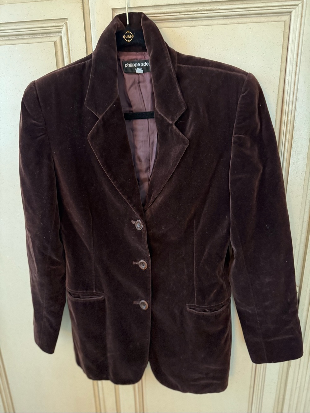 Philippe Adec Dark Brown Velvet Blazer Jacket